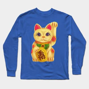 Lucky Cat Maneki Neko Graphic Tee T Shirt christmas Long Sleeve T-Shirt